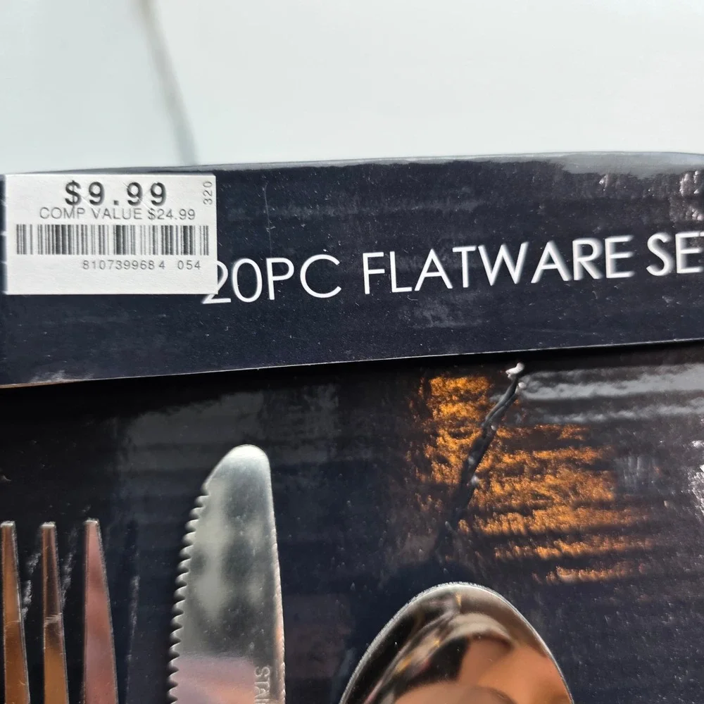 Home Basics 20 Piece Stainless Steel Flatware Set Service for 4 FS37432 Silver